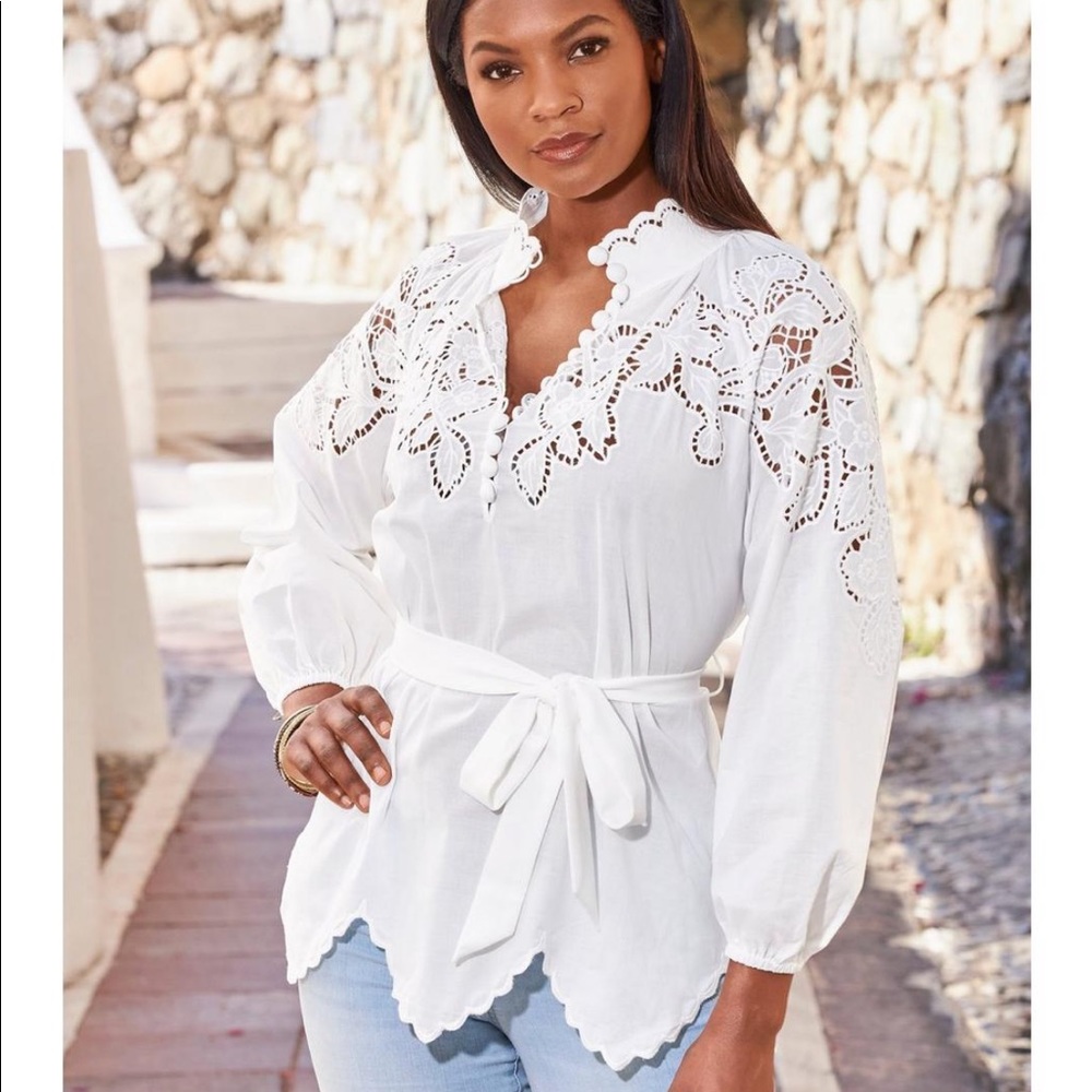 Boston Proper Eyelet Tunic - XXS